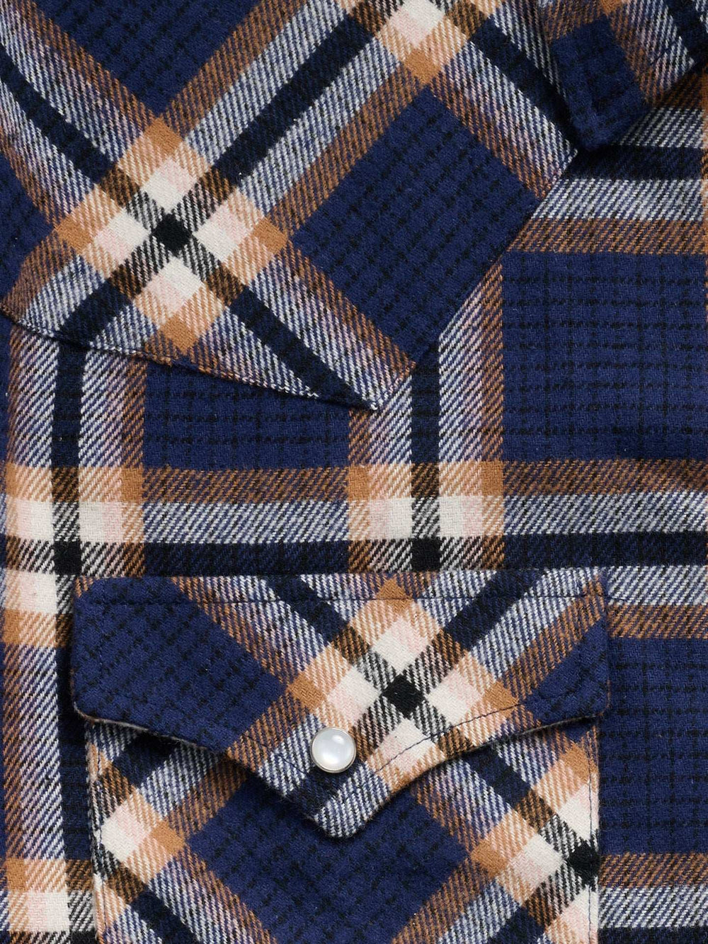 Men's Ely Cattleman Long Sleeve Brawny Flannel Western Snap Shirt- Navy - Ely Cattleman - Flyclothing LLC