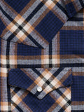Men's Ely Cattleman Long Sleeve Brawny Flannel Western Snap Shirt- Navy - Ely Cattleman - Flyclothing LLC