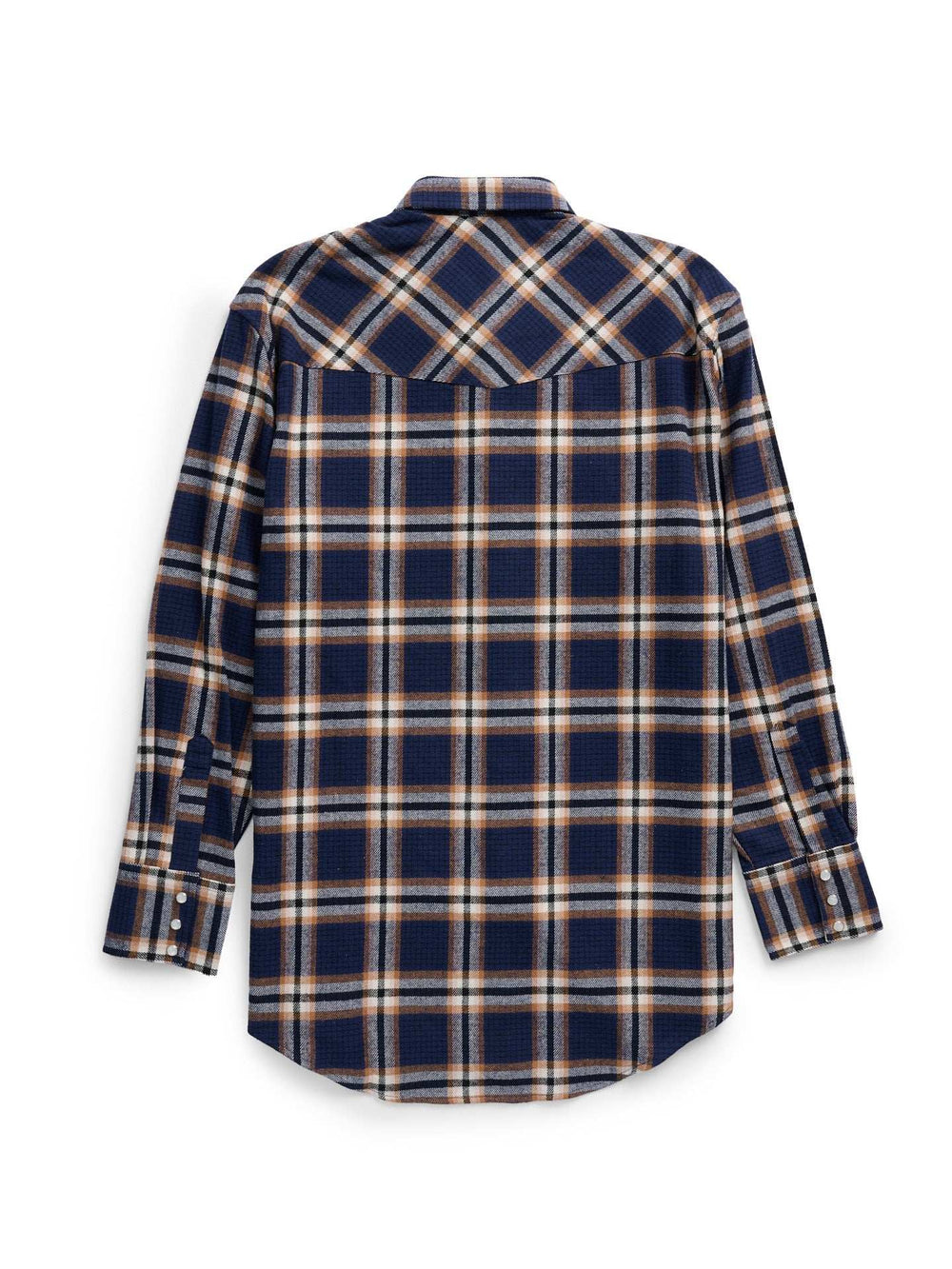 Men's Ely Cattleman Long Sleeve Brawny Flannel Western Snap Shirt- Navy - Ely Cattleman - Flyclothing LLC