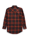 Men's Ely Cattleman Long Sleeve Brawny Flannel Western Snap Shirt- Rust - Ely Cattleman - Flyclothing LLC