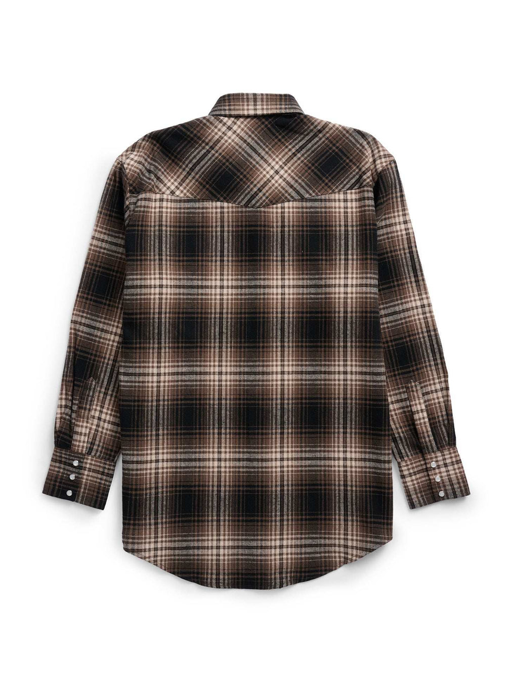 Men's Ely Cattleman Long Sleeve Brawny Flannel Western Snap Shirt- Tan - Ely Cattleman - Flyclothing LLC
