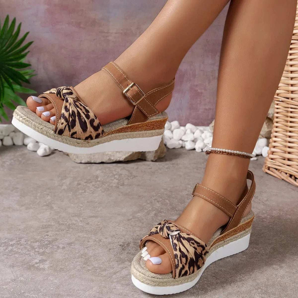 Open Toe Platform Wedge Sandals - Trendsi - Flyclothing LLC