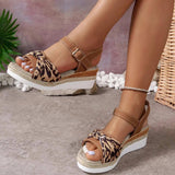 Open Toe Platform Wedge Sandals - Trendsi - Flyclothing LLC