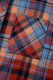 Plaid Collared Neck Long Sleeve Shirt - Trendsi - Flyclothing LLC