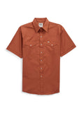 Men's Ely Cattleman Short Sleeve Solid Rust Western Shirt - Ely Cattleman - Flyclothing LLC