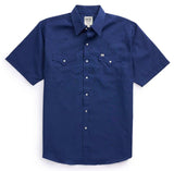 Men's Ely Cattleman Short Sleeve Solid Navy Western Shirt - Ely Cattleman - Flyclothing LLC