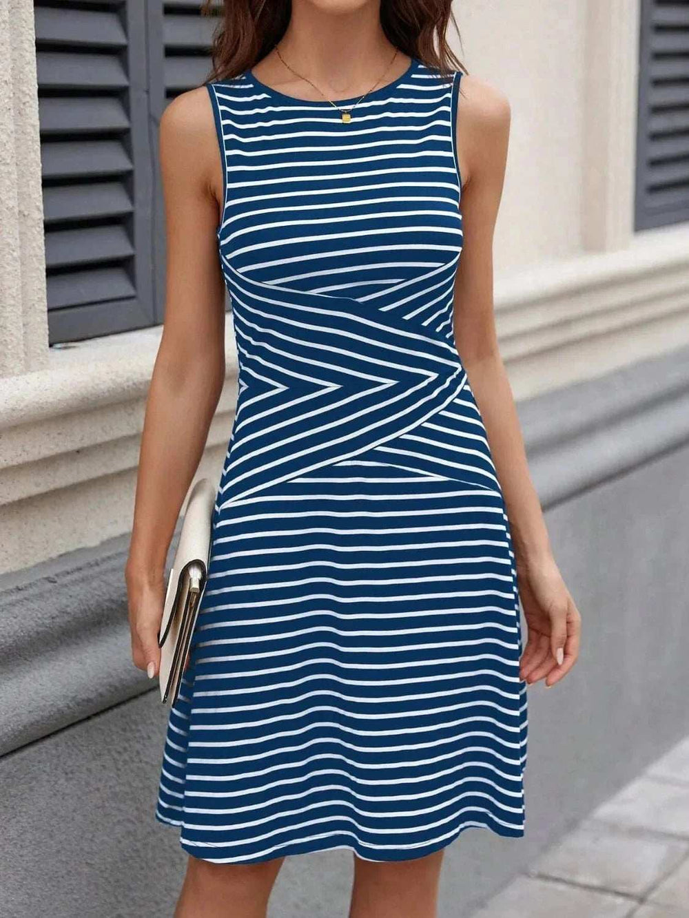 Round Neck Sleeveless Dress - Trendsi - Flyclothing LLC