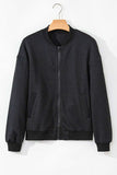 Texture Zip Up Baseball Collar Long Sleeve Jacket - Trendsi - Flyclothing LLC