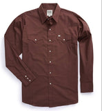 Men's Ely Cattleman Long Sleeve Solid Chocolate Western Shirt - Ely Cattleman - Flyclothing LLC