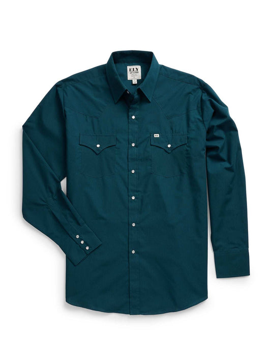 Men's Ely Cattleman Long Sleeve Solid Pine Western Shirt - Ely Cattleman - Flyclothing LLC