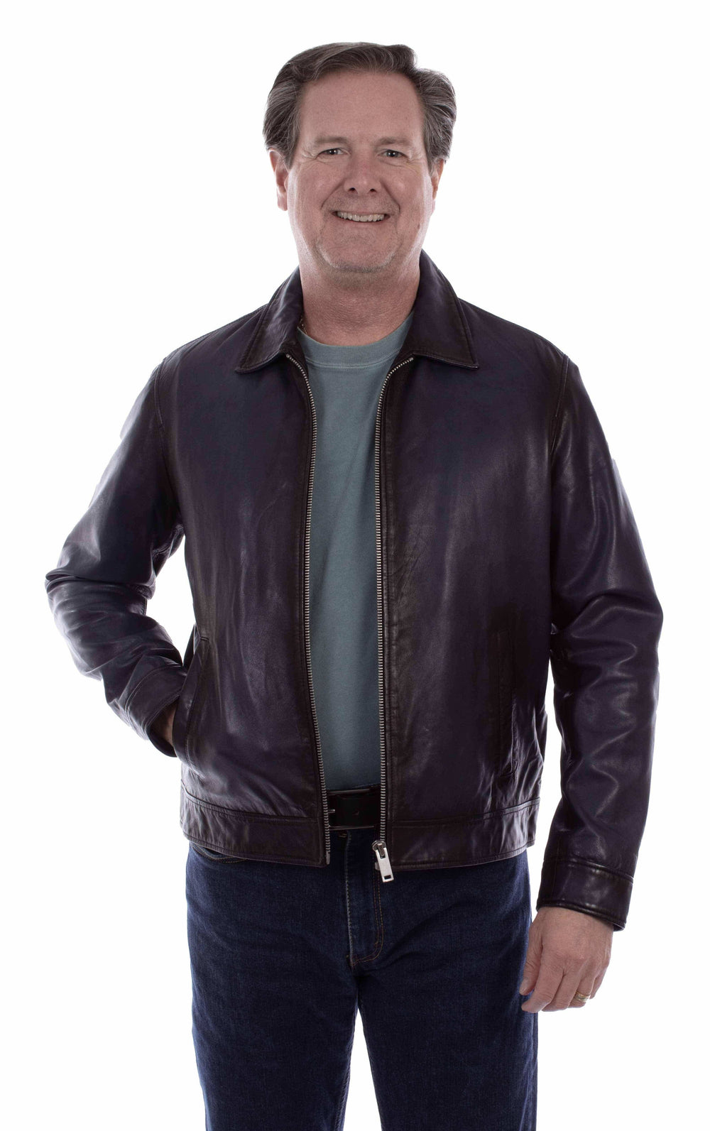 Scully 100% Navy Leather Men's Jacket 2021 - Scully Leather - Flyclothing LLC