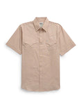 Men's Ely Cattleman Short Sleeve Geo Print Western Snap Shirt- Tan & White - Ely Cattleman - Flyclothing LLC