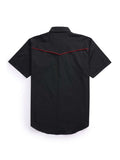 Men's Ely Cattleman Pro Short Sleeve Solid w/ Piping Vented Western Shirt - Ely Cattleman - Flyclothing LLC