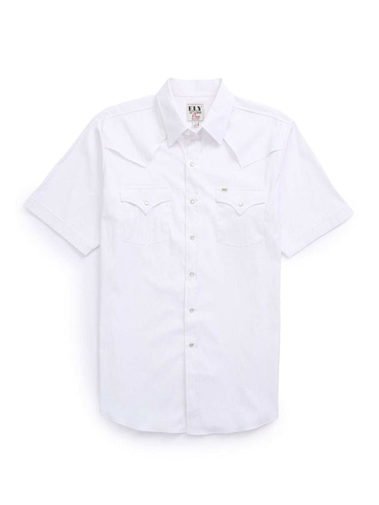 Men's Ely Cattleman Pro Short Sleeve Stretch Solid Vented Western Shirt - Ely Cattleman - Flyclothing LLC