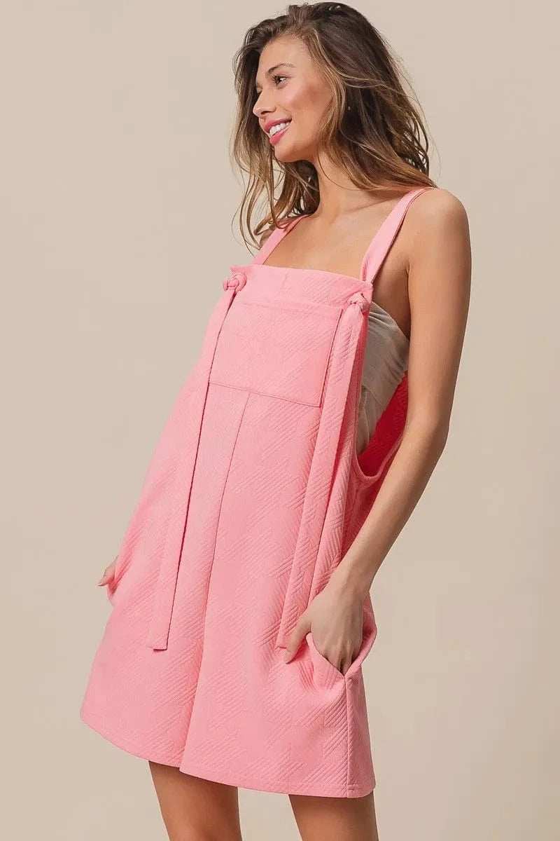 BiBi Texured Jacquard Romper with Side Pockets - Trendsi - Flyclothing LLC
