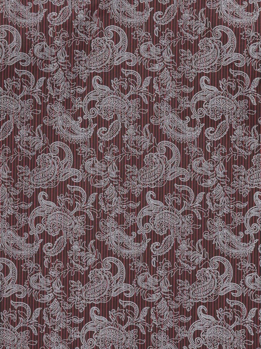 Men's Ely Cattleman Long Sleeve Paisley Print Western Snap Shirt - Denim Blue & Burgundy - Ely Cattleman - Flyclothing LLC