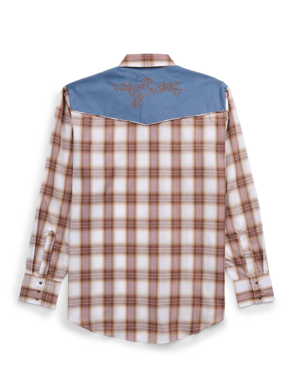 Men's Ely Cattleman Retro Plaid Western Snap Shirt with Horse Embroidery - Ely Cattleman - Flyclothing LLC