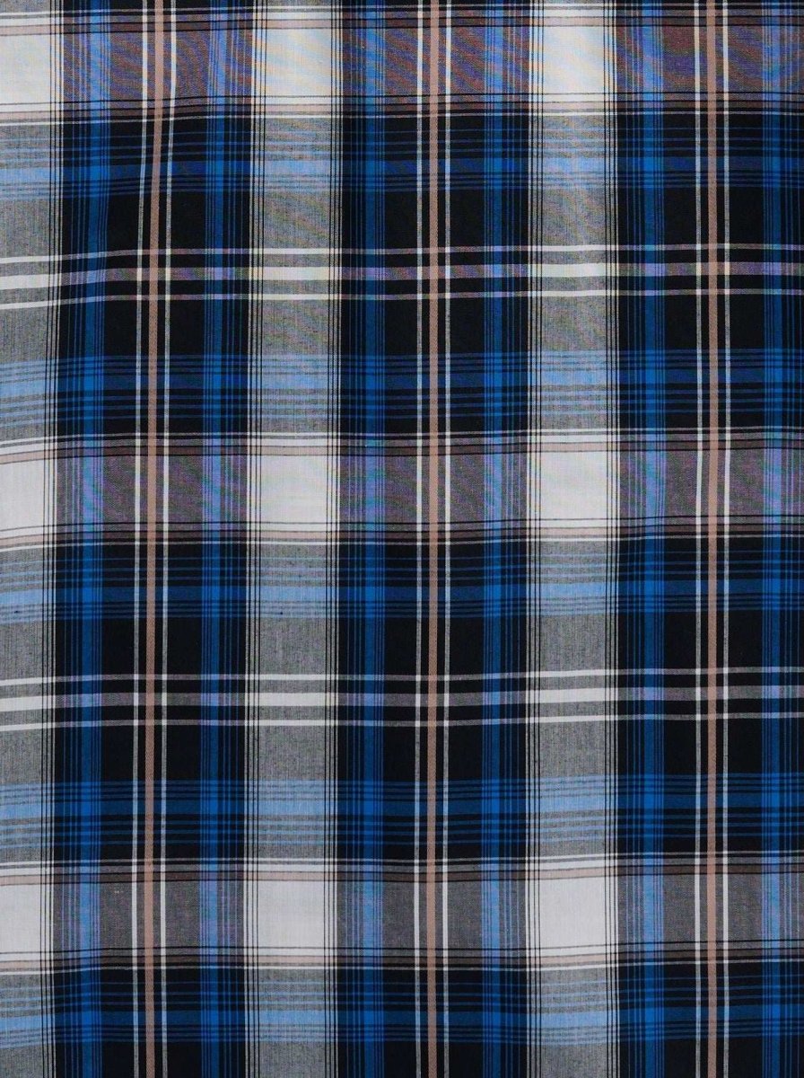 Men's Ely Cattleman Long Sleeve Textured Plaid Western Snap Shirt- Blue & Burgundy - Ely Cattleman - Flyclothing LLC