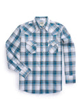 Men's Ely Cattleman Long Sleeve Textured Plaid Western Snap Shirt- White & Black - Ely Cattleman - Flyclothing LLC