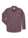 Men's Ely Cattleman Long Sleeve Classic Check Western Snap Shirt- Turquoise & Red - Ely Cattleman - Flyclothing LLC