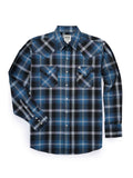 Men's Ely Cattleman Long Sleeve Textured Plaid Western Snap Shirt- Black Cherry & Blue - Ely Cattleman - Flyclothing LLC