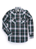 Men's Ely Cattleman Long Sleeve Textured Green Plaid Western Snap Shirt - Ely Cattleman - Flyclothing LLC