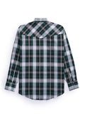 Men's Ely Cattleman Long Sleeve Textured Green Plaid Western Snap Shirt - Ely Cattleman - Flyclothing LLC