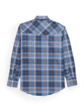 Men's Ely Cattleman Long Sleeve Textured Plaid Western Snap Shirt- Navy - Ely Cattleman - Flyclothing LLC