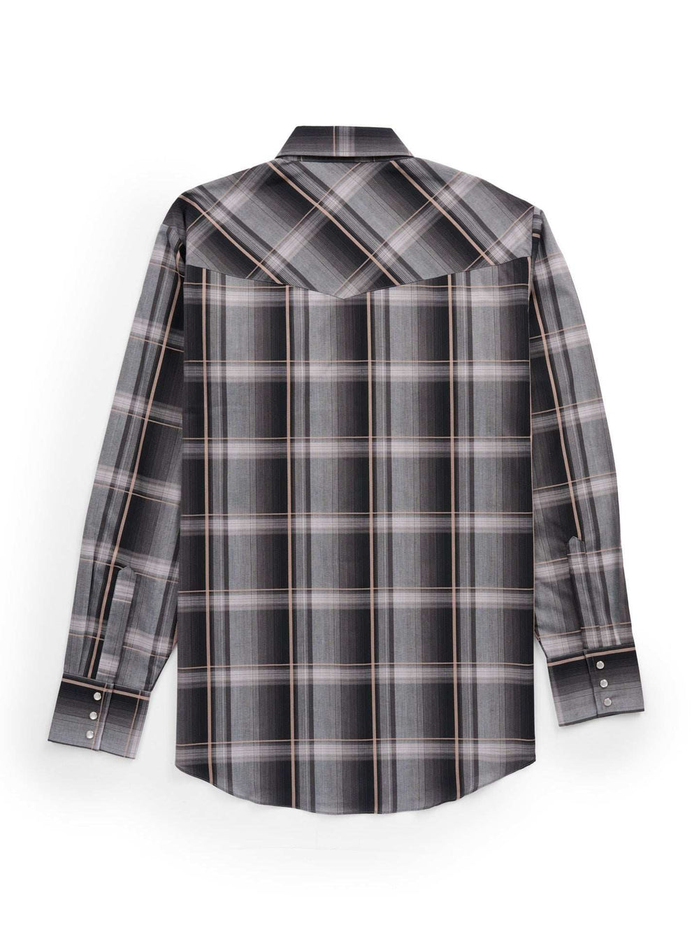 Men's Ely Cattleman Long Sleeve Textured Plaid Western Snap Shirt- Black - Ely Cattleman - Flyclothing LLC