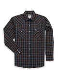 Men's Ely Cattleman Long Sleeve Textured Plaid Western Snap Shirt- Black - Ely Cattleman - Flyclothing LLC