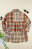 Plaid Snap Down Dropped Shoulder Shacket - Trendsi - Flyclothing LLC