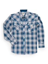 Men's Ely Cattleman Retro Plaid Western Snap Shirt with Piping