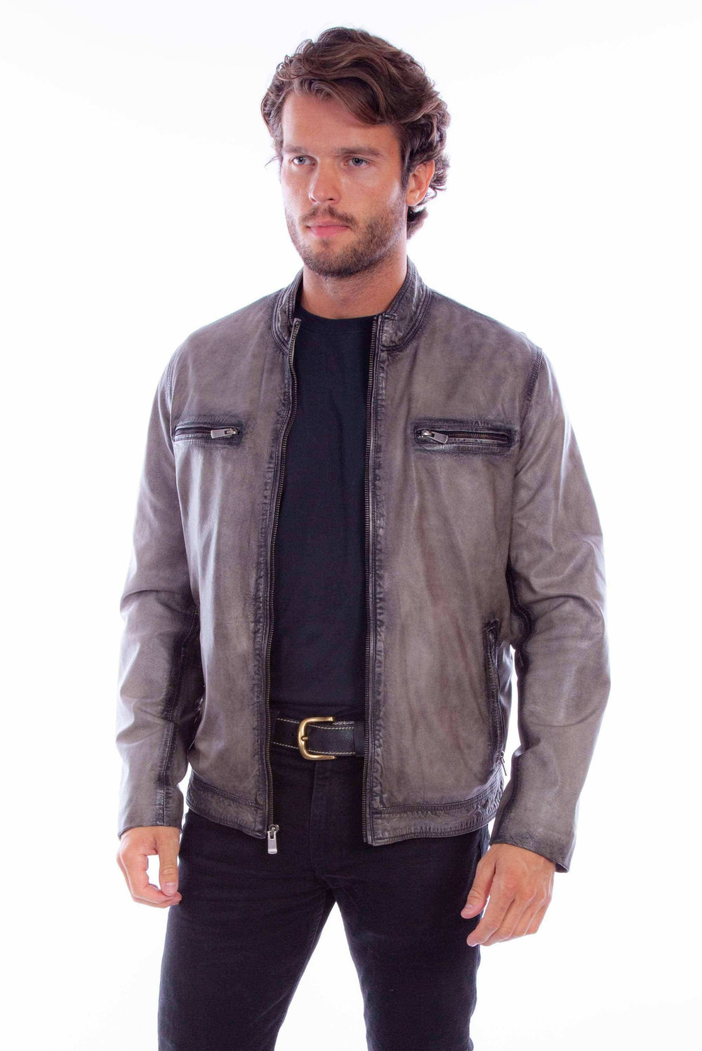 Scully Leather Leatherwear Mens Zip Front Jacket (1054) - Scully Leather - Flyclothing LLC