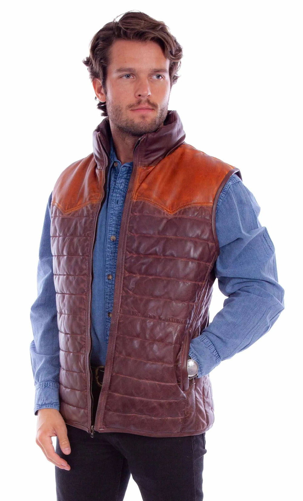 Scully Leather Leatherwear Mens Men's Vest - Scully Leather - Flyclothing LLC