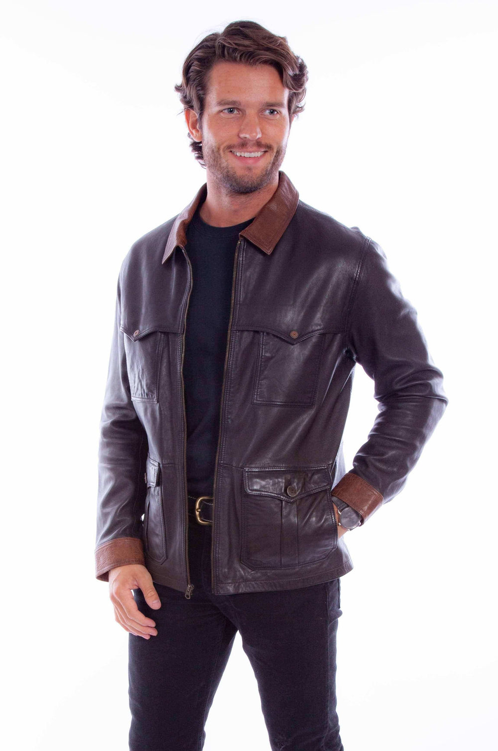 Scully Leather Leatherwear Mens Zip Front - Scully Leather - Flyclothing LLC