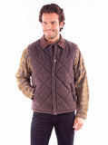 leatherwear mens brown 100% leather men's vest - Scully Leather - Flyclothing LLC