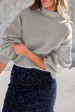 Mock Neck Dropped Shoulder Sweater - Trendsi - Flyclothing LLC