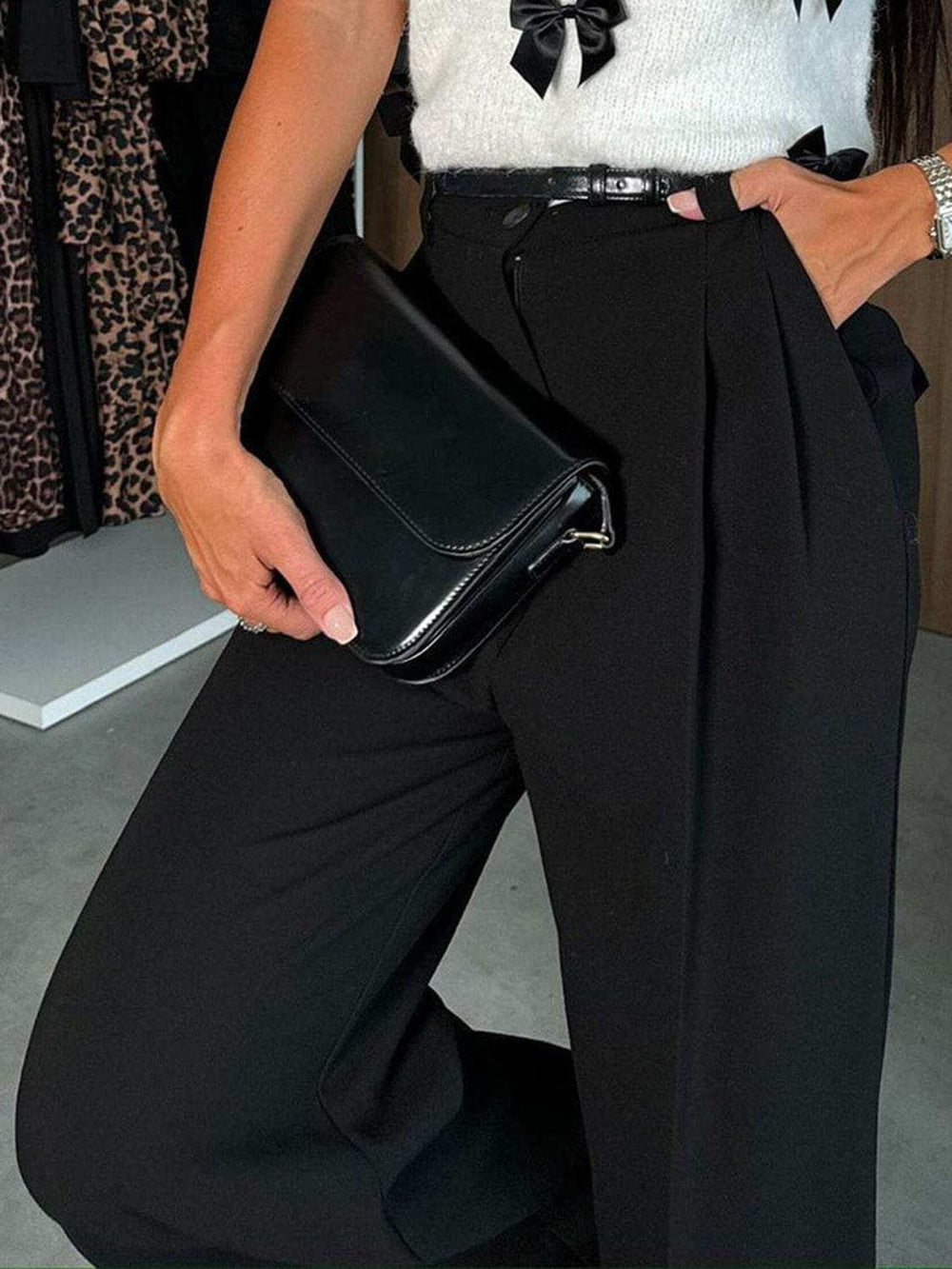 High Waist Wide Leg Pants - Trendsi - Flyclothing LLC