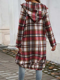 Plaid Zip Up Hooded Coat - Trendsi - Flyclothing LLC
