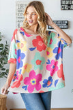 HOPELY Floral Waffle Oversize T-Shirt - Trendsi - Flyclothing LLC