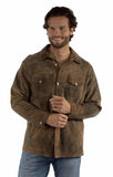 Leatherwear mens 100% leather Brown Men's button up jacket - Scully Leather - Flyclothing LLC