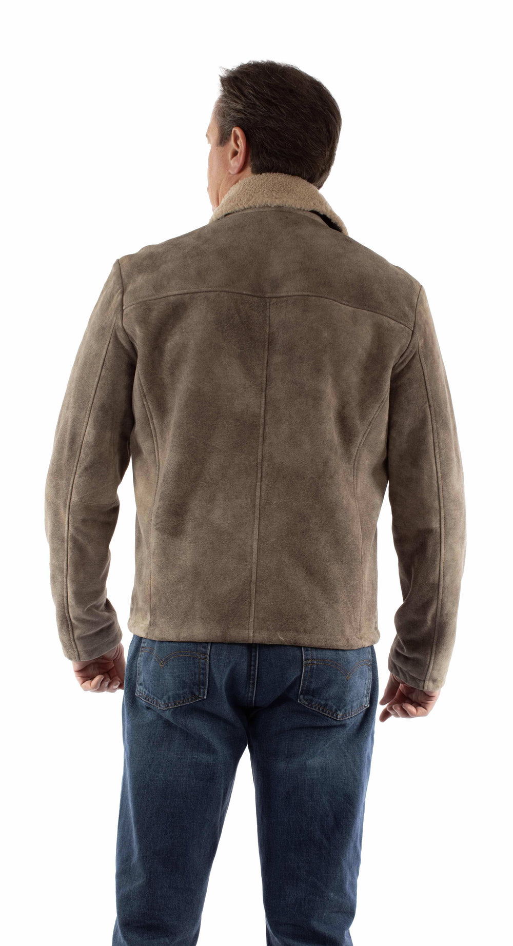 leatherwear mens light grey 100% leather zip front jacket - Scully Leather - Flyclothing LLC