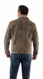 leatherwear mens light grey 100% leather zip front jacket - Scully Leather - Flyclothing LLC