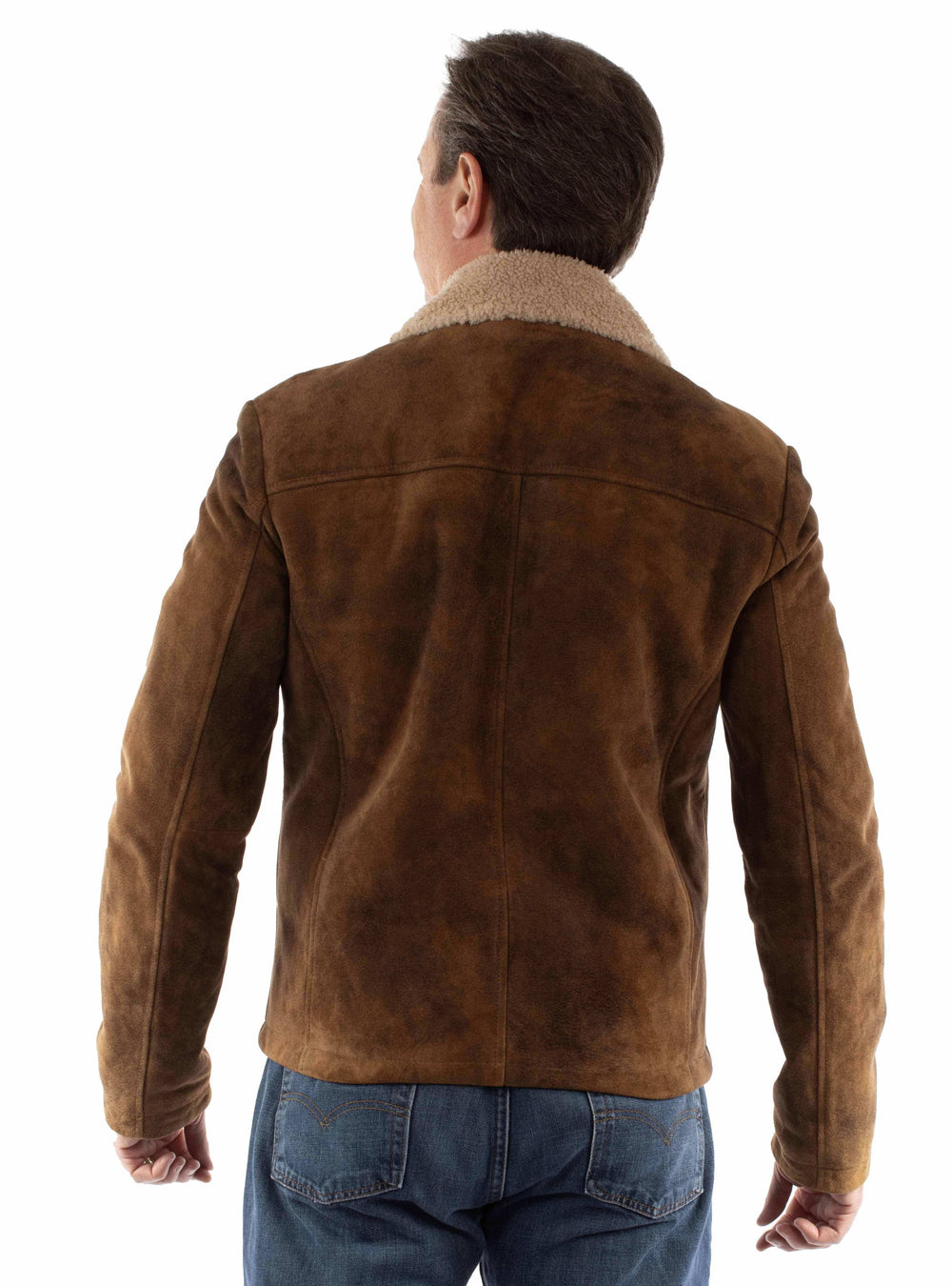 leatherwear mens brown 100% leather zip front jacket - Scully Leather - Flyclothing LLC