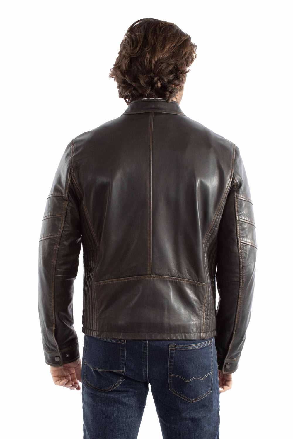 leatherwear mens black 100% leather zip front jacket - Scully Leather - Flyclothing LLC