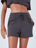 Drawstring Solid Color Shorts with Pockets - Trendsi - Flyclothing LLC