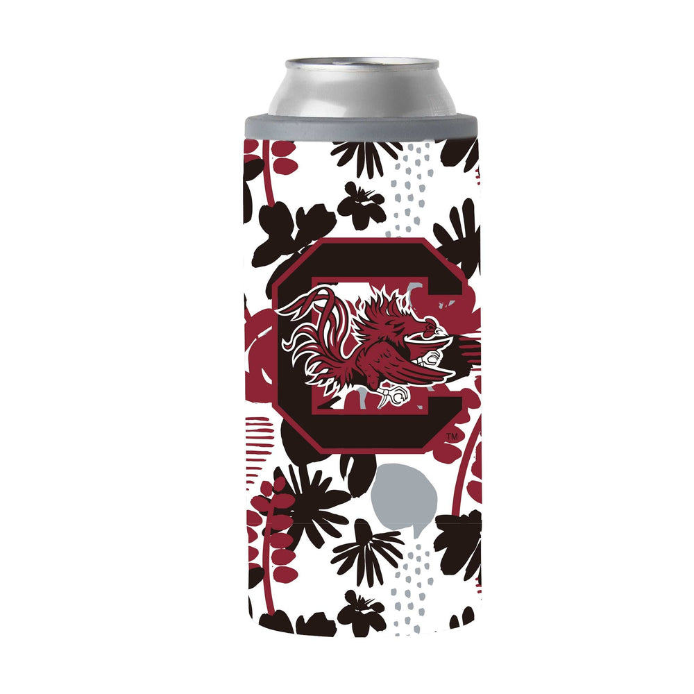 South Carolina 12oz Floral Slim Can Coolie - Logo Brands - Flyclothing LLC