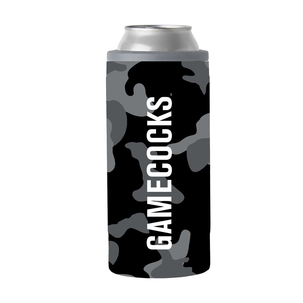 South Carolina Black Camo 12oz Slim Can Coolie - Logo Brands - Flyclothing LLC