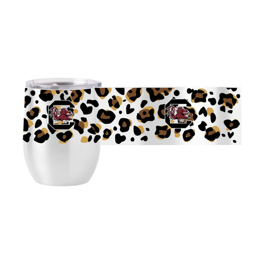 South Carolina 16oz Neutral Leopard Stainless Curved Beverage - Logo Brands - Flyclothing LLC