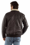leatherwear mens black rugged lamb 100% leather bomber jacket - Scully Leather - Flyclothing LLC